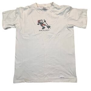 Life Is Good Keep On Trekkin Graphic Tee White Hiking Outdoors Size M